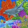 dolphins in coral reef paint by number