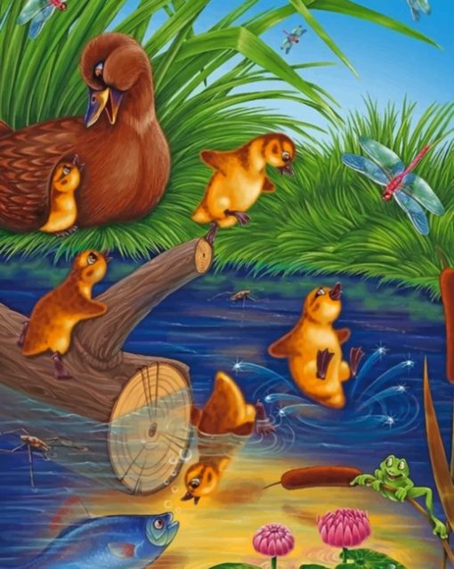 Duck Family paint by numbers