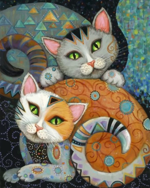 Folk Art Cats paint by numbers