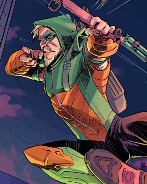 green arrow paint by number