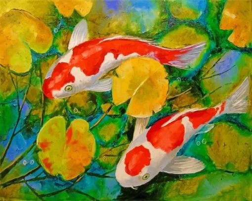 koi fish in a pond paint by numbers