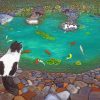 Koi Pond Cat Paint by numbers