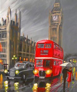 London Red Bus paint by numbers