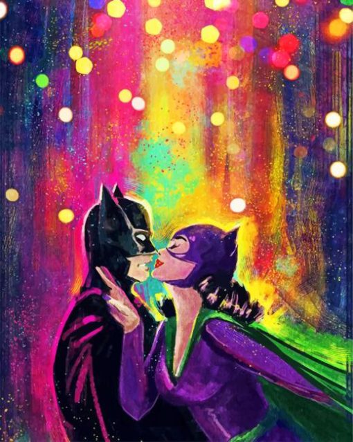 Romantic Batman And Catwoman paint by numbers