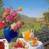 Romantic Tea Set paint by numbers