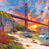 sunset at golden gate paint by numbers