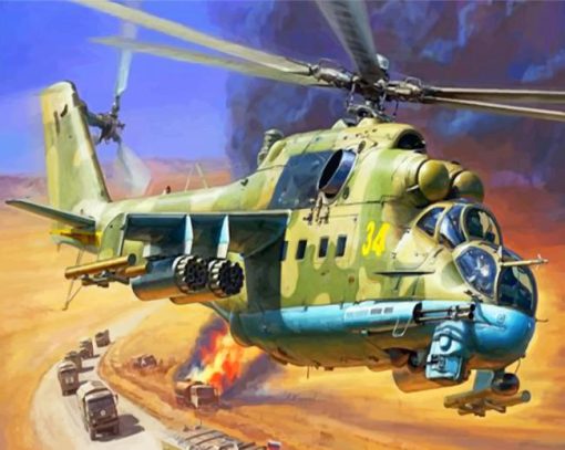 Dangerous Helicopter paint by numbers