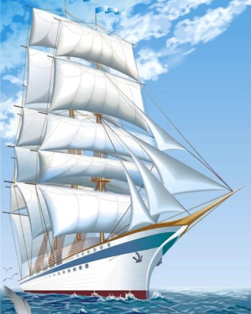 white-ship-paint-by-numbers