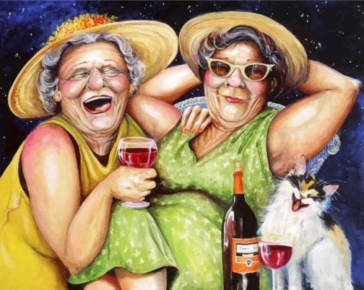 Fat Ladies Drinking Paint by numbers