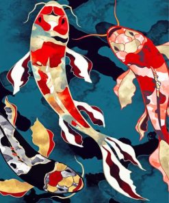 Metalic Koi Fish Art Paint by numbers