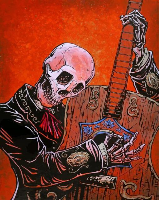 Skeleton Guitarist Paint by numbers