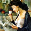 Woman Drinking Coffee paint by numbers