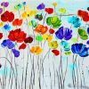 Abstract Colorful Poppies Paint by numbers