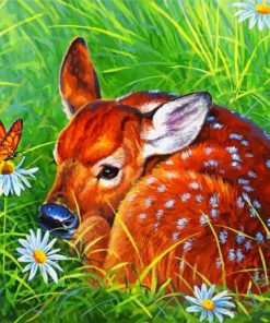 Aesthetic Deer And Butterfly Paint by numbers