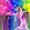 Colorful Tree Art Paint by numbers