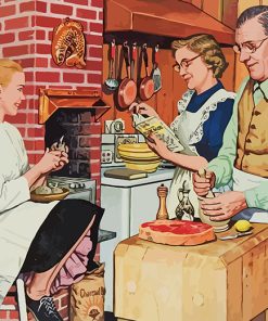 1950s American Family Dinner paint by number