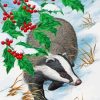 Badger In Snow Paint by numbers