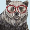 Bear With Glasses Paint by numbers