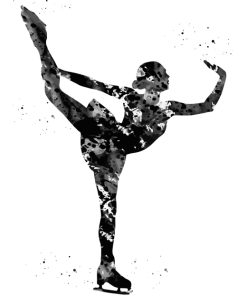 Black Ice Skater Art Paint by numbers