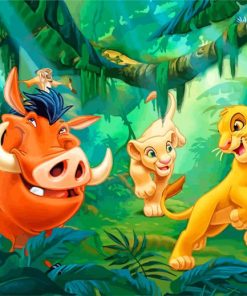 Disney Simba Nala Timon Pumbaa Paint by numbers