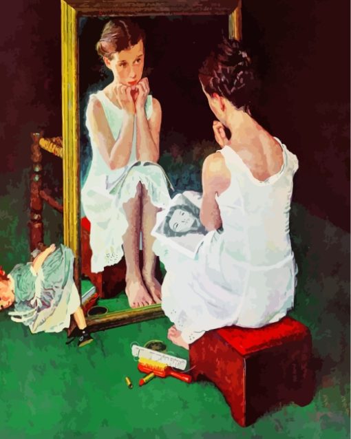 Girl At The Mirror Paint by numbers