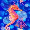 Pink Yellow Seahorse Paint by numbers