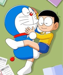 Sleepy Doraemon And Nobita Paint by numbers