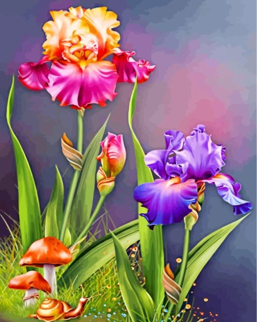 flowers-and-mashrooms-paint-by-numbers