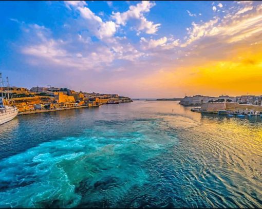 malta-harbor-sunset-paint-by-numbers