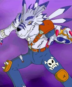 Weregarurumon Digimon Adventure Paint by numbers