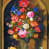 A Still Life Of Flowers In A Glass Beaker paint by numbers