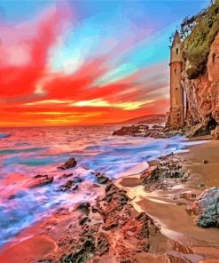 Aesthetic Laguna Beach Sunset paint by number