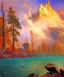 Albert Bierstadt Mountain By Lake paint by numbers