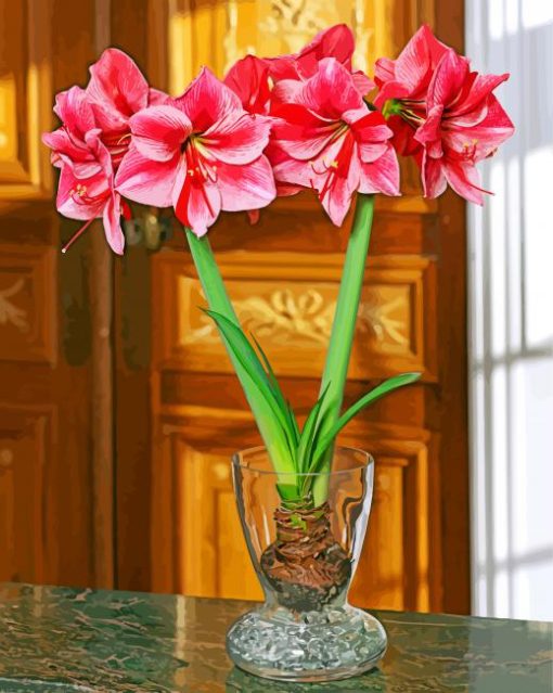 Amaryllis Vase paint by number