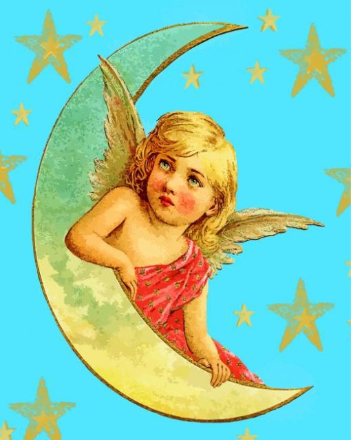 Angel Cherub Girl paint by number