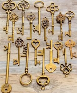 Antique Vintage Keys paint by number