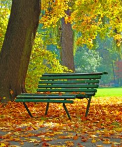 Autumn Bench paint by numbers