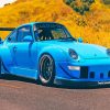 Blue RWB Porsche paint by number