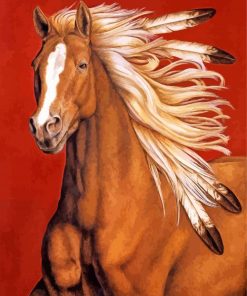 Brown Indian Horse paint by numbers