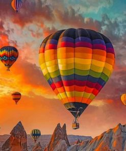 Colorful Air Balloons paint by numbers