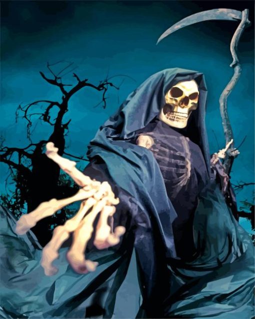 Creepy Grim Reaper Paint By Numbers