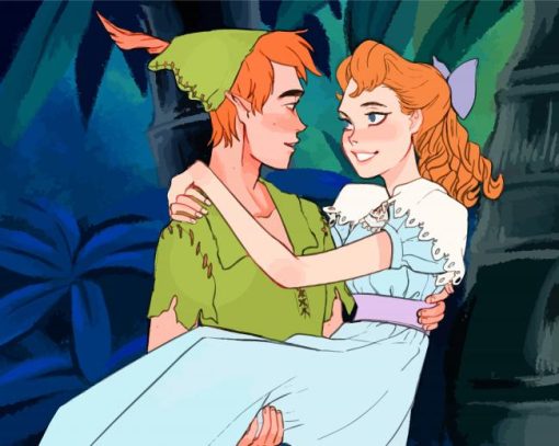 Disney Couple Peter And Wendy paint by number