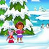 Dora And Boots In Snow paint by number