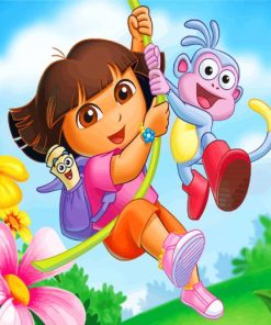 Dora and her friends paint by numbers