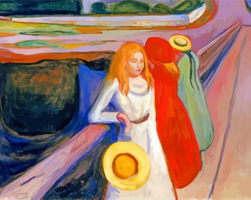 Edvard Munch The Girls On The Bridge Hamburg Paint By Number