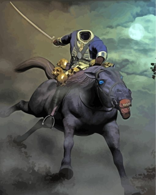 Fantasy-Headless-Horseman-paint-by-numbers