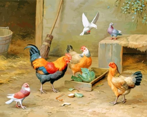 Feeding Time Edgar Hunt paint by numbers