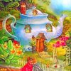 Forest Teapot House paint by number