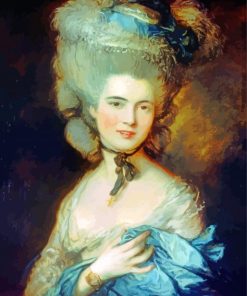 Gainsborough woman in blue paint by numbers