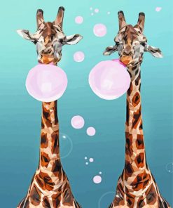 Giraffes Bubble paint by number